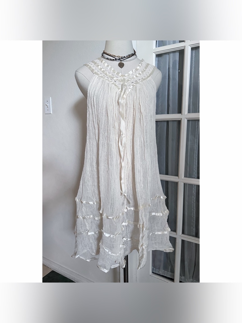 Mexican Angelita  Sleeveless Layered Tunic/Mini Dress